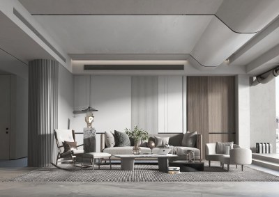 现代家居客厅3D模型下载